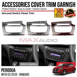 PERODUA MYVI G3 2018 - 2024 Aircond Switch Panel Trim Chrome Matte Glossy Forged Carbon Black Garnish Trim