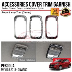 PERODUA MYVI G3 2018 - 2024 Room Lamp Trim (Center) Chrome Matte Glossy Forged Carbon Black Garnish Trim