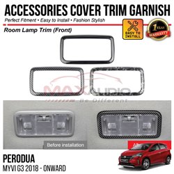 PERODUA MYVI G3 2018 - 2024 Room Lamp Trim (Front) Chrome Matte Glossy Forged Carbon Black Garnish Trim