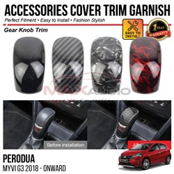 PERODUA MYVI G3 2018 - 2024 Gear Shift Knob Trim Chrome Matte Glossy Forged Carbon Black Garnish Cover