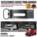 PERODUA MYVI G3 2018 - 2024 Center Console Trim Chrome Matte Glossy Forged Carbon Black Garnish Cover