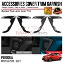 PERODUA MYVI G3 2018 - 2021 Front Bumper Fog Lamp Inner Trim Chrome Matte Glossy Forged Carbon Black Garnish Cover