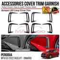 PERODUA MYVI G3 FACELIFT 2022 - ONWARD Front Bumper LED Lamp Cover Trim Chrome Matte Glossy Forged Carbon Black Garnish