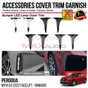 PERODUA MYVI G3 FACELIFT 2022 - ONWARD Front Bumper LED Lamp Outer Trim Chrome Matte Glossy Forged Carbon Black Garnish