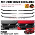 PERODUA MYVI G3 FACELIFT 2022 - ONWARD Front Grille Center Trim Chrome Matte Glossy Forged Carbon Black Garnish Cover