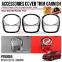 PERODUA MYVI G3 2018 - 2024 Rear Bonnet Handle Trim Chrome Matte Glossy Forged Carbon Black Garnish Cover