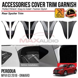 PERODUA MYVI G3 2018 - 2024 Rear Spoiler Garnish Trim Chrome Matte Glossy Forged Carbon Black