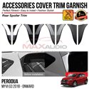 PERODUA MYVI G3 2018 - 2024 Rear Spoiler Garnish Trim Chrome Matte Glossy Forged Carbon Black