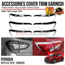 PERODUA MYVI G3 2018 - 2024 Rear Tail Lamp Trim Chrome Matte Glossy Forged Carbon Black Garnish Cover