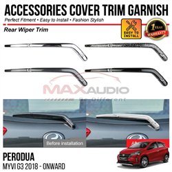 PERODUA MYVI G3 2018 - 2024 Rear Rain Wiper Trim Chrome Matte Glossy Forged Carbon Black Garnish Cover