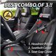 Universal Fit Carbon Fiber Leather Memory Cotton Car Seat Headrest Neck Support Pillow Soft Cushion