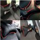 Universal Fit Carbon Fiber Leather Memory Cotton Car Seat Headrest Neck Support Pillow Soft Cushion