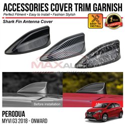 PERODUA MYVI G3 2018 - 2024 Roof Shark Fin Radio Antenna Cover Chrome Matte Glossy Forged Carbon Black Garnish Trim