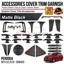 PERODUA MYVI G3 2018-2024 Matte Black Exterior Accessories Play and Play Garnish Cover Trim Premium