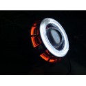 AES 5" H3 6000K HID Hi-Low Bi Xenon White CCFL with (Red or Blue LED Ring)  Projector Lamp (Can Modify into Head Lamp/ Fog Lamp)