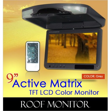 ACTIVE MATRIX 9" Digital HD Quality Grey Color TFT Roof Monitor [9004 Grey]