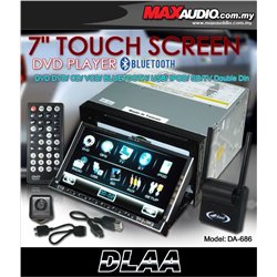 DLAA PRO DA-686 7" Full HD Motorized Double Din DVD CD USB SD BLUETOOTH TV Player FREE Rear Camera + TV Antenna