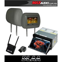 DLAA DA-686 7" Full HD Motorized Double Din DVD CD USB SD BLUETOOTH TV Player FREE Rear Camera + TV Antenna + Headrest Monitor