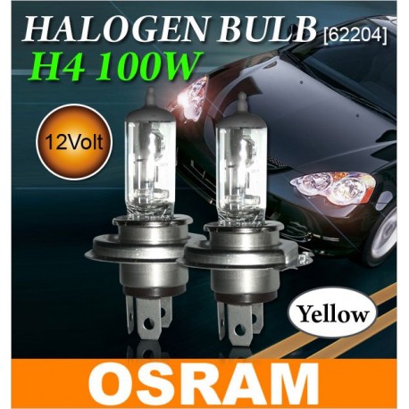 ORIGINAL OSRAM 3000K H4 100W +50% Bright Halogen Bulb [62204]