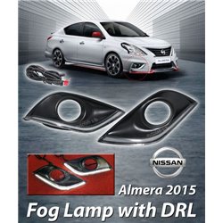 NISSAN ALMERA 2014 - 2015 LED Light Bar DRL Day Time Running Light Fog Lamp Cover