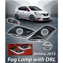 NISSAN ALMERA 2014 - 2016 2 in 1 LED Light Bar DRL Day Time Running Light + Turning Signal Light Fog Lamp Cover