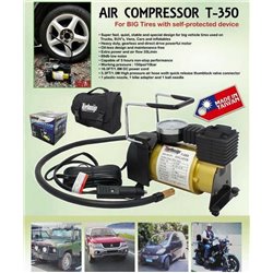 TURBOIIP T-350 12V Portable Car, Bike, SUV, MPV, 4X4, Van Tire Inflator Air Compressor Made in Taiwan