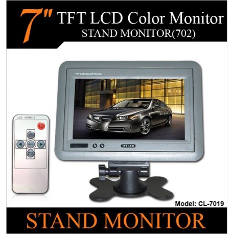 7" TFT Stand/ HeadRest/Dashboard Monitor Connect to DVD/GPS [CL-7019]