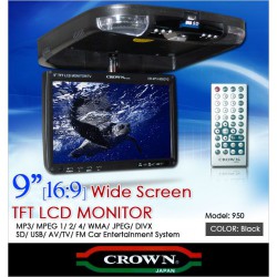 CROWN 9" TFT Roof Monitor w/ USB/SD Support MP3/WMA/DIVX/JPEG [950]