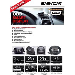 ALL HONDA CIVIC, CITY, JAZZ, FIT, HRV, CRV, ACCORD, ODYSSEY EASY CAR OBD II Plug & Play Smart Display Racing Monitor [OBD-HD1]