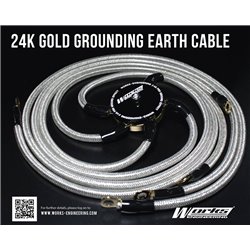 WORKS ENGINEERING 5-Point 24K Real Gold Plated Grounding Earth Cable Fuel Saver [W-GEC]