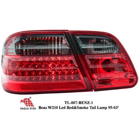 MERCEDES BENZ W210 E-Class 1995 - 2001 EAGLE EYES Red & Smoke LED Tail Lamp Lights [TL-007-BENZ-1]