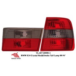 BMW E34 5-SERIES 1988 - 1994 EAGLE EYES CRYSTAL RED SMOKE LED Tail Lamp [TL-007-BMW-1]