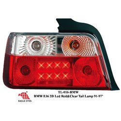 BMW E36 2D 3-Series 1992 - 1997 EAGLE EYES CLEAR RED LED Tail Lamp [TL-016-BMW]