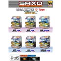 SAXO 4800K H1, H3, H4, H7, H8, HB4 (9006) Giga White D Type +90% Halogen Bulb Made In Korea