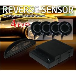 EASY AUTO 4-Eyes Silver Digital Parking Reverse Sensor System with LED Indicator Display [SSPSS-01]